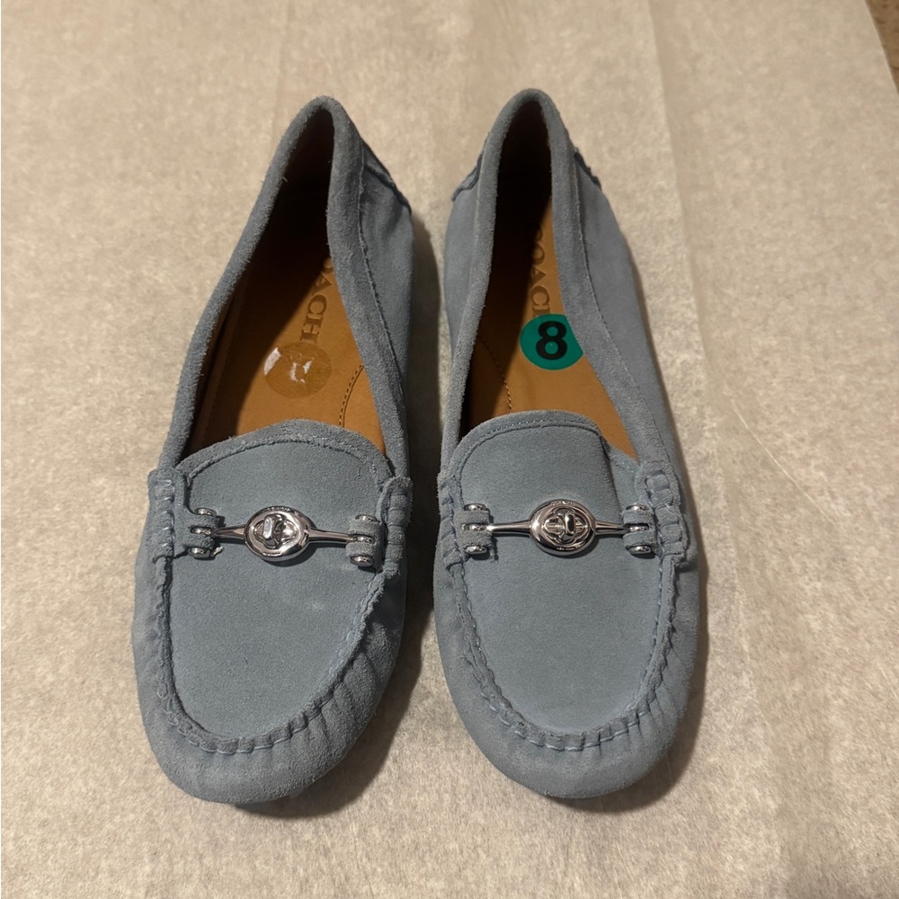 Coach blue suede loafers